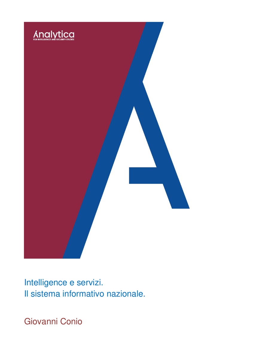 Copertina di Intelligence e servizi — Il sistema informativo nazionale