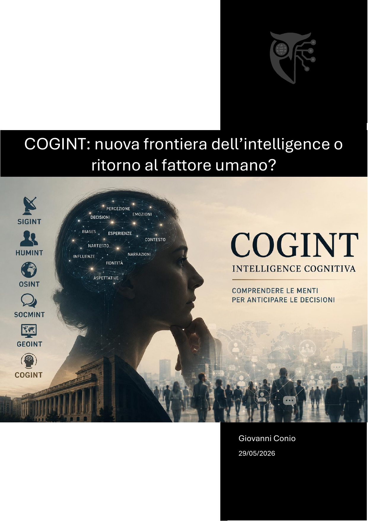 Copertina di COGINT: nuova frontiera dell’intelligence o ritorno al fattore umano?